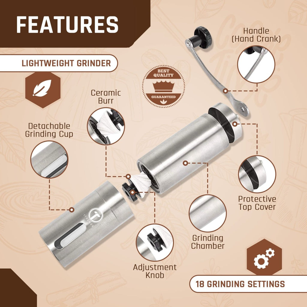 Portable Stainless Steel Coffee Grinder